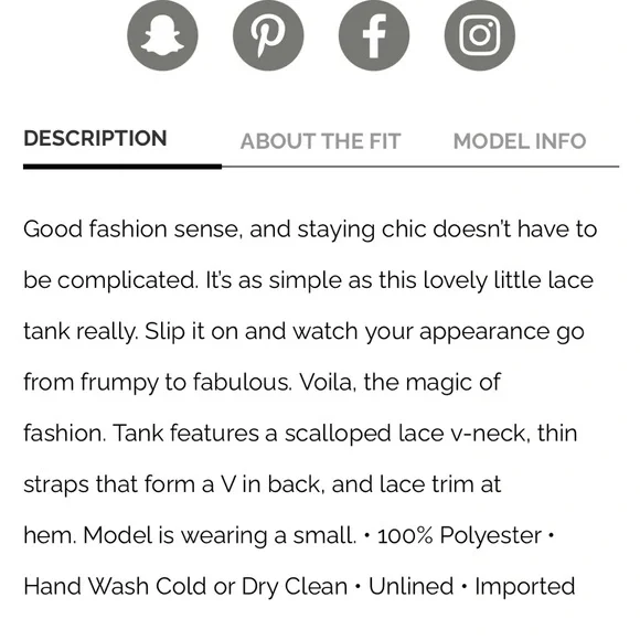 Black Lace Tank Top size S - Picture 6 of 13